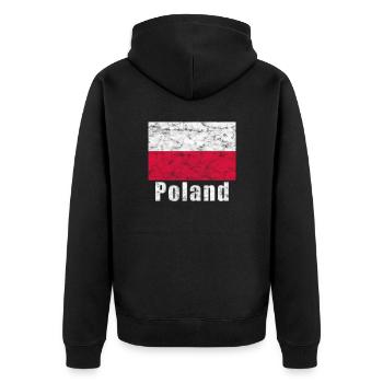 Drapeau de la Pologne - Veste à capuche bio Premium Unisexe - noir - Dos - Nico (187cm)