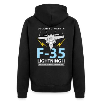 F-35 Lightning II Stealth Fighter Fighter - Unisex Premium Organic Zip Hoodie - black - Back - Nico (187cm)