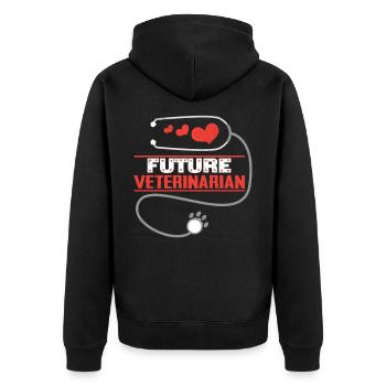 Future Veterinarian Veterinary Student Gift - Unisex Premium Organic Zip Hoodie - black - Back - Nico (187cm)