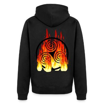 Keltische Symbol in Feuer Keltisch Wikinger - Unisex Premium Bio Zip Hoodie - Schwarz - Hinten - Nico (187cm)