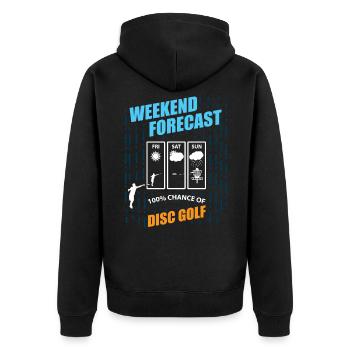 Weekend Forecast 100 % Chance of Disc Golf - Frolf - Veste à capuche bio Premium Unisexe - noir - Dos - Nico (187cm)