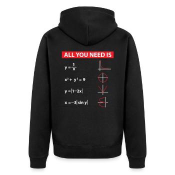 Mathe Algebra Mathematik Lehrer Geschenkidee - Unisex Premium Bio Zip Hoodie - Schwarz - Hinten - Nico (187cm)