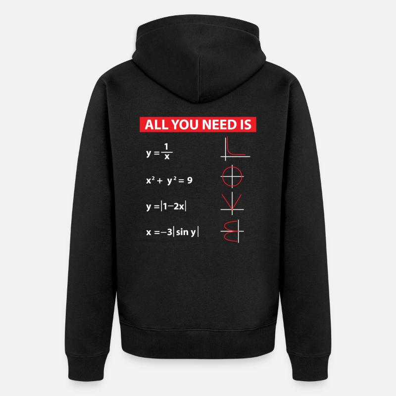 Mathe Algebra Mathematik Lehrer Geschenkidee - Unisex Premium Bio Zip Hoodie - Schwarz