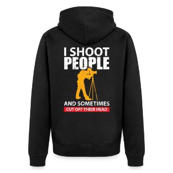 Photographer Funny gift idea for photographers - Unisex Premium Organic Zip Hoodie - black - Back - Nico (187cm)