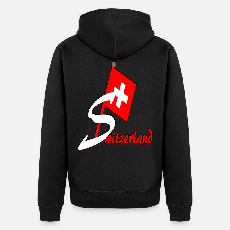 Suisse Suisse Suisse - Veste à capuche bio Premium Unisexe - noir