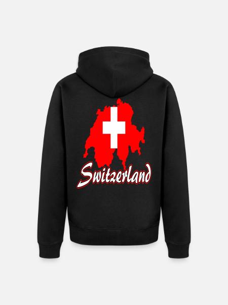 Schweiz Schweizer Switzerland - Unisex Premium Bio Zip Hoodie - Schwarz