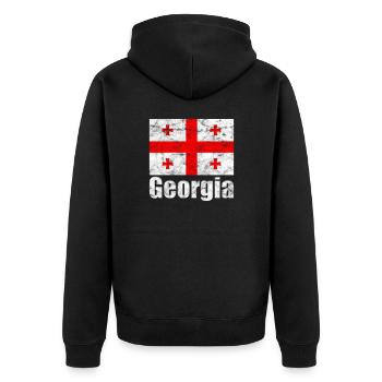 Drapeau de la Géorgie - Veste à capuche bio Premium Unisexe - noir - Dos - Nico (187cm)