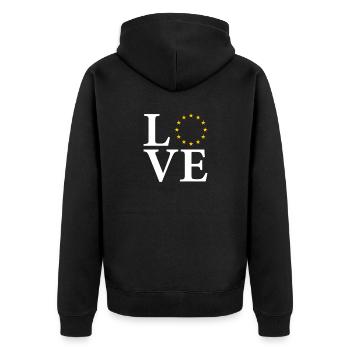 L’Europe de l’Amour drapeau Europe Drapeau - Veste à capuche bio Premium Unisexe - noir - Dos - Nico (187cm)