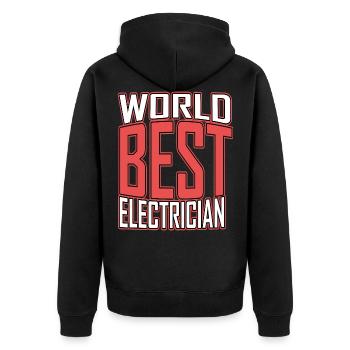 Électricien professionnel cadeau - Veste à capuche bio Premium Unisexe - noir - Dos - Nico (187cm)