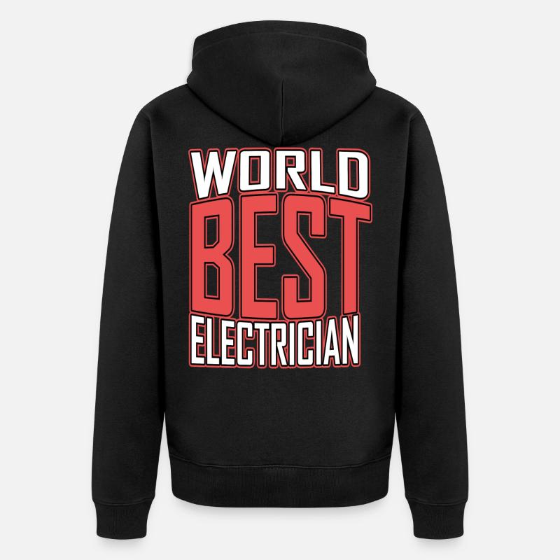 Elektriker Beruf Geschenk - Unisex Premium Bio Zip Hoodie - Schwarz