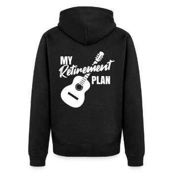 Retired guitar pensioner guitarist musician pension - Unisex Premium Organic Zip Hoodie - black - Back - Nico (187cm)