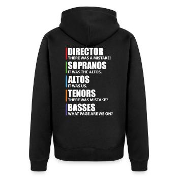 Drôle de musique choriste Chanteur Drôle - Veste à capuche bio Premium Unisexe - noir - Dos - Nico (187cm)