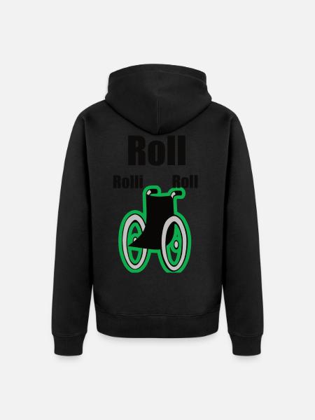 Rollstuhl - Unisex Premium Bio Zip Hoodie - Schwarz