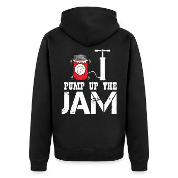 Pump Up The Jam Pump It Up Funny 90s Music Parody - Unisex Premium Bio Zip Hoodie - Schwarz - Hinten - Nico (187cm)