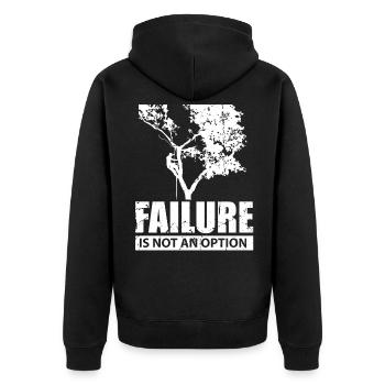 Tree climber failure is not an option Wood Love - Unisex Premium Organic Zip Hoodie - black - Back - Nico (187cm)
