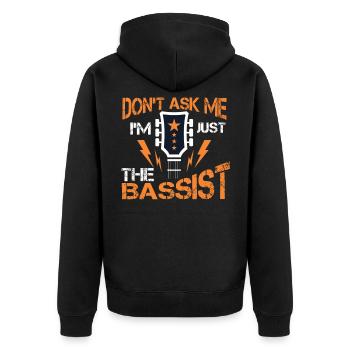 Bass Guitar Guitarist Bassist Musician Music - Unisex Premium Organic Zip Hoodie - black - Back - Nico (187cm)