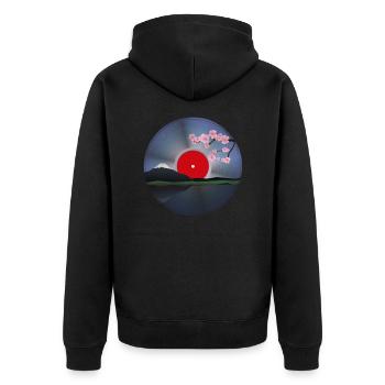 Vinyle LP Japon Fleur De Cerisier - Veste à capuche bio Premium Unisexe - noir - Dos - Nico (187cm)