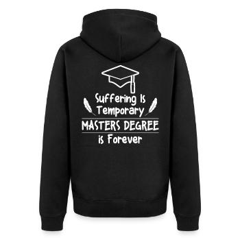 La souffrance est temporaire master est pour toujours - Veste à capuche bio Premium Unisexe - noir - Dos - Nico (187cm)