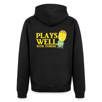 Plays Well with Others Ananas Échangistes Vie - Veste à capuche bio Premium Unisexe - noir - Dos - Nico (187cm)