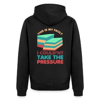 Geologie Wortspiel Das ist meine Schuld Geologe - Unisex Premium Bio Zip Hoodie - Schwarz - Hinten - Nico (187cm)