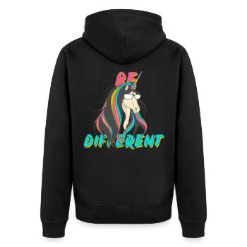 Be Different Cool licorne Arc-en-ciel - Veste à capuche bio Premium Unisexe - noir - Dos - Nico (187cm)