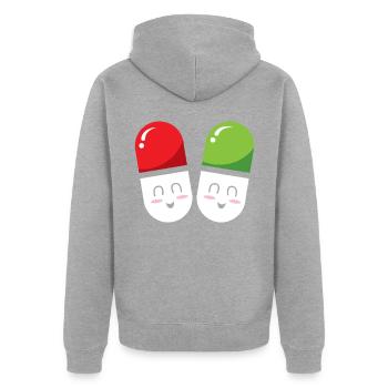 Apotheker Tabletten Apotheke Medizin Mediziner - Unisex Premium Bio Zip Hoodie - Grau meliert - Hinten - Nico (187cm)
