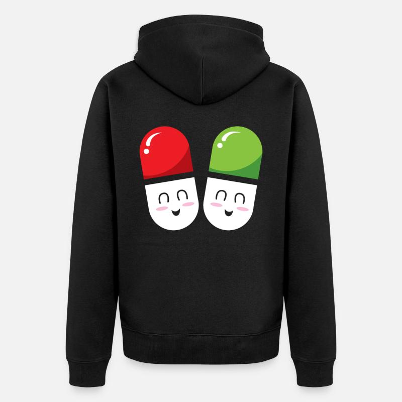 Pharmacien comprimés pharmacie médecins - Veste à capuche bio Premium Unisexe - noir