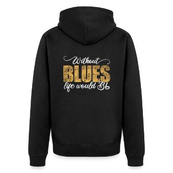 Sans blues la vie serait un cadeau plat B - Veste à capuche bio Premium Unisexe - noir - Dos - Nico (187cm)