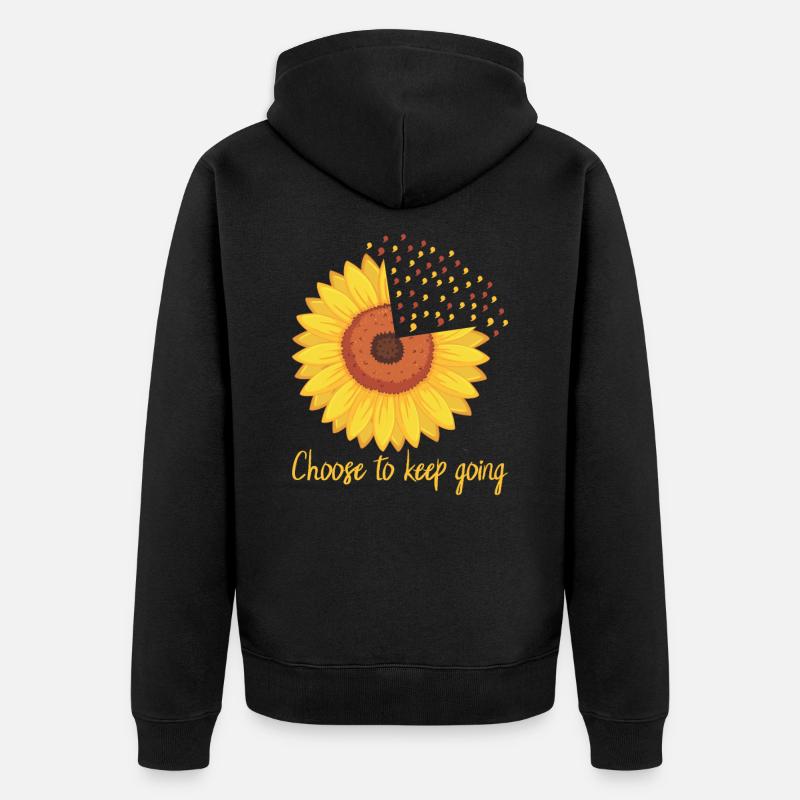 Tournesol Santé mentale Conscience - Veste à capuche bio Premium Unisexe - noir