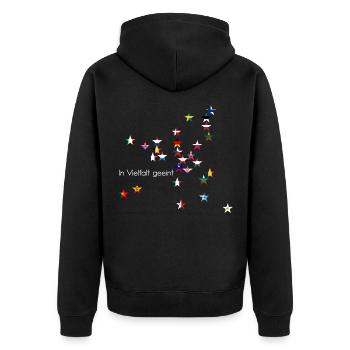 L’Europe Étoiles Drapeaux Uni dans la diversité - Veste à capuche bio Premium Unisexe - noir - Dos - Nico (187cm)