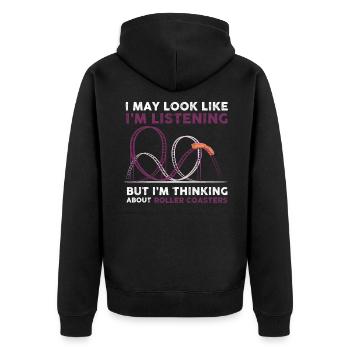 Roller Coaster - Theme Park Design - Unisex Premium Organic Zip Hoodie - black - Back - Nico (187cm)