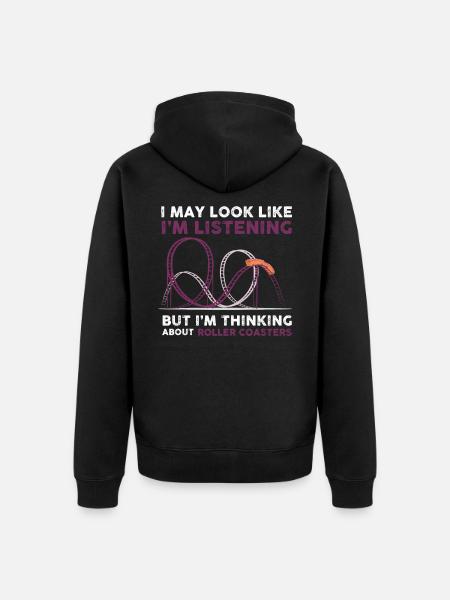Roller Coaster - Theme Park Design - Unisex Premium Organic Zip Hoodie - black