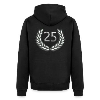 Mariage Mariage argent 25 ans avec couronne de laurier - Veste à capuche bio Premium Unisexe - noir - Dos - Nico (187cm)