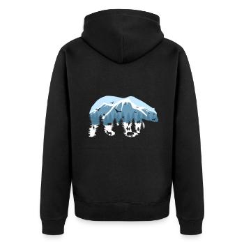 Polar bear polar bear nature conservation - Unisex Premium Organic Zip Hoodie - black - Back - Nico (187cm)