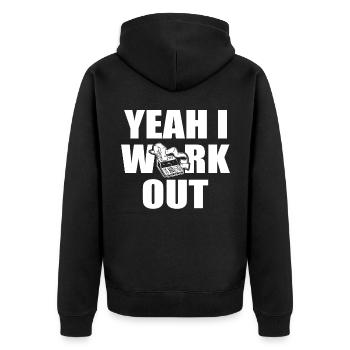 Funny Accounting Pun Accountant Calculator - Unisex Premium Organic Zip Hoodie - black - Back - Nico (187cm)