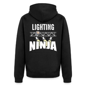 Lightning Ninja - Techniciens scenistes - Veste à capuche bio Premium Unisexe - noir - Dos - Nico (187cm)