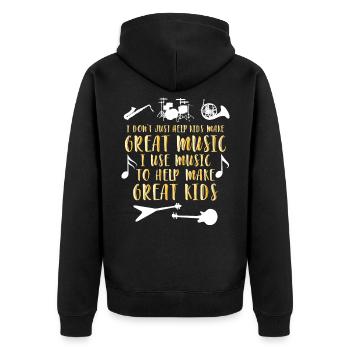 Kindern Musik Lehrer Musiker - Unisex Premium Bio Zip Hoodie - Schwarz - Hinten - Nico (187cm)