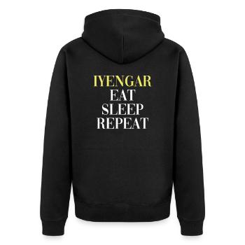 Iyengar Mangez Répétition De Sommeil - Conception De Yoga Iyengar - Veste à capuche bio Premium Unisexe - noir - Dos - Nico (187cm)