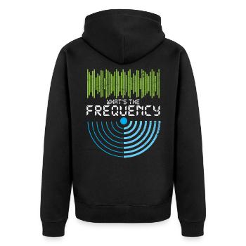 Comment est le cadeau de radio amateur de fréquence - Veste à capuche bio Premium Unisexe - noir - Dos - Nico (187cm)