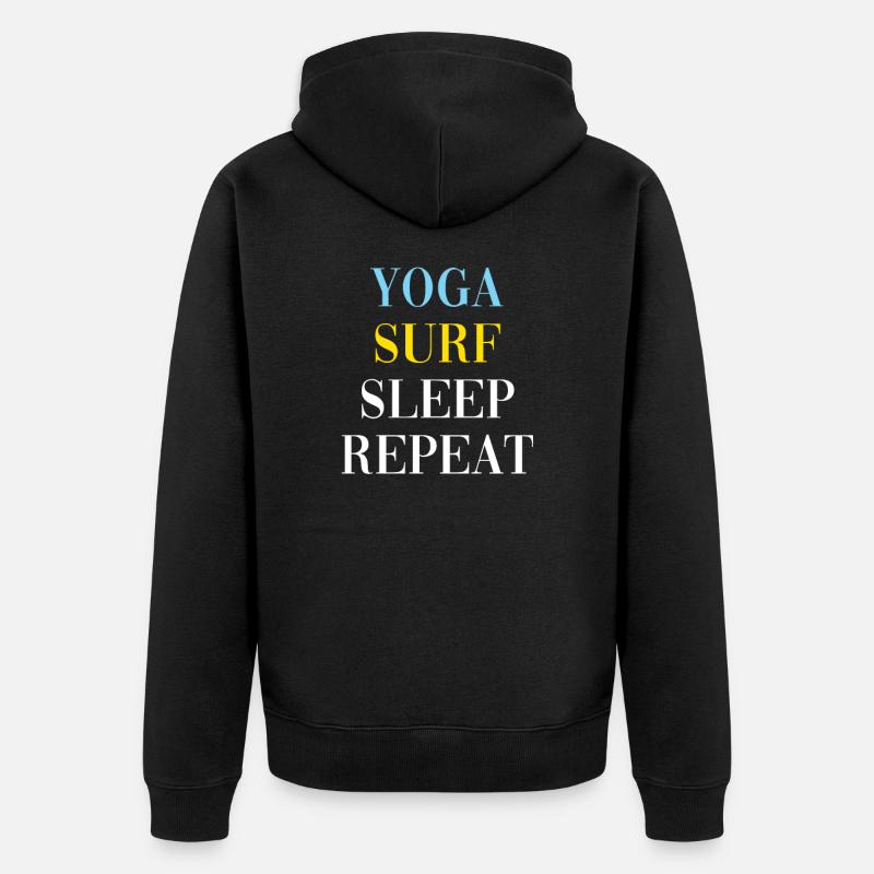 YOGA SURF SLEEP REPEAT - Veste à capuche bio Premium Unisexe - noir