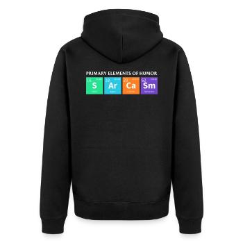 Wissenschaft Sarkasmus Primäre Elemente des Humors - Unisex Premium Bio Zip Hoodie - Schwarz - Hinten - Nico (187cm)