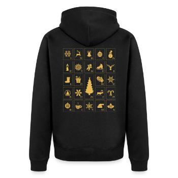 Calendrier de l'avent Cadeau de Noël - Veste à capuche bio Premium Unisexe - noir - Dos - Nico (187cm)