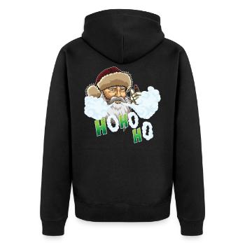 Vape Père Noël - Vape Santa Claus - Veste à capuche bio Premium Unisexe - noir - Dos - Nico (187cm)