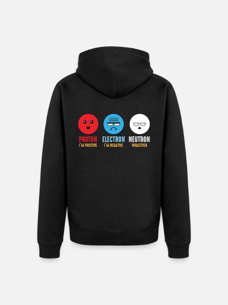 Science chemistry protons electrons neutrons - Unisex Premium Organic Zip Hoodie - black