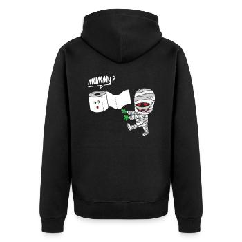 Papier hygiénique Momie Halloween Humour - Veste à capuche bio Premium Unisexe - noir - Dos - Nico (187cm)
