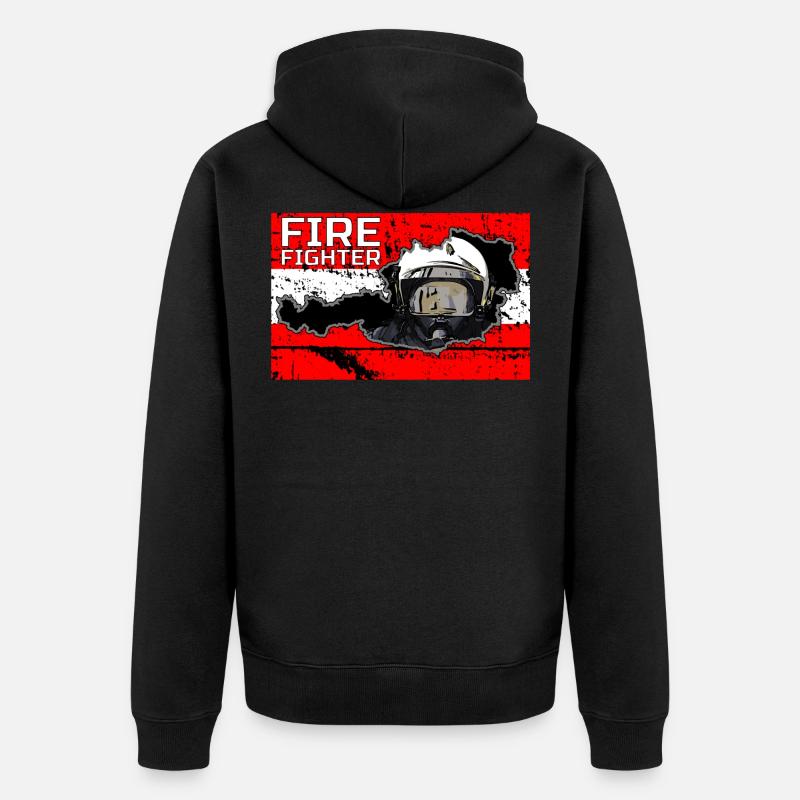 Austrian Firefighter TWO - Unisex Premium Bio Zip Hoodie - Schwarz