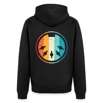 MIDI Cable Synthesizer Electronic Music - Unisex Premium Organic Zip Hoodie - black - Back - Nico (187cm)