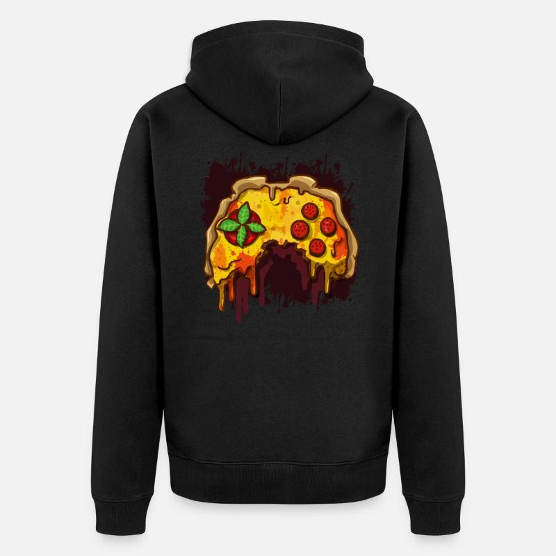 Pizza Gaming Controller Gamer - Veste à capuche bio Premium Unisexe - noir