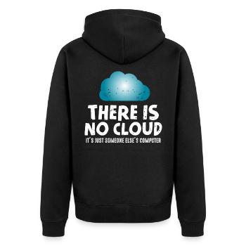 Keine Cloud Computer Humor Programmierer - Unisex Premium Bio Zip Hoodie - Schwarz - Hinten - Nico (187cm)