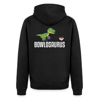 Bowling dinosaure bowler drike dino - Veste à capuche bio Premium Unisexe - noir - Dos - Nico (187cm)